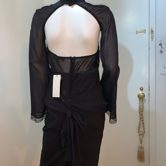 FLAVIO CASTELLANI Black SILK sheer blouse - Picture 6 of 9